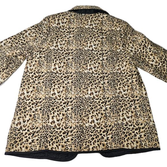 Reversible Jacket Leopard Print & Black Quilted Jacket Women’s Medium - Picture 5 of 8